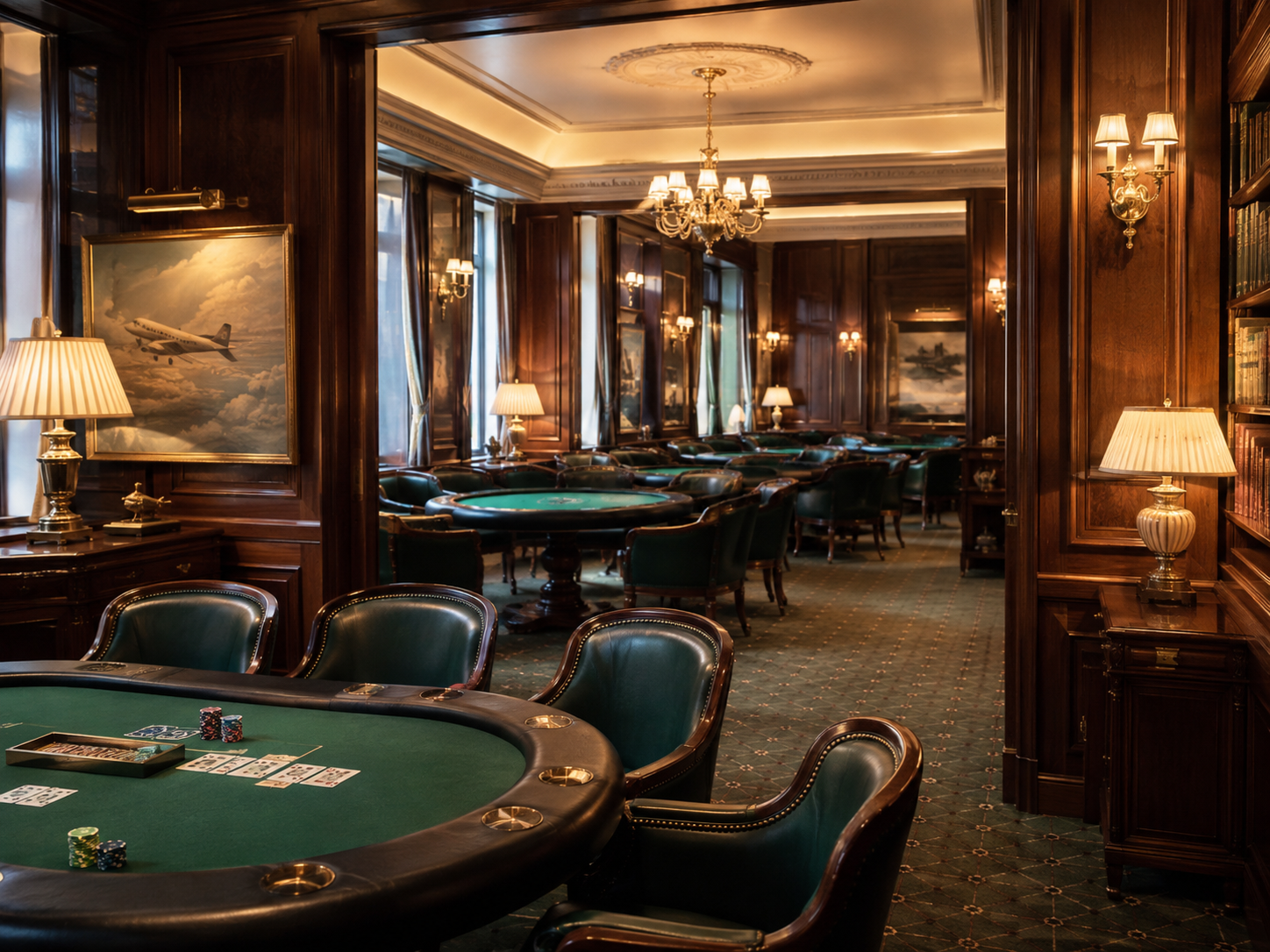Illustration de l’intérieur d’un élégant cercle de jeux français